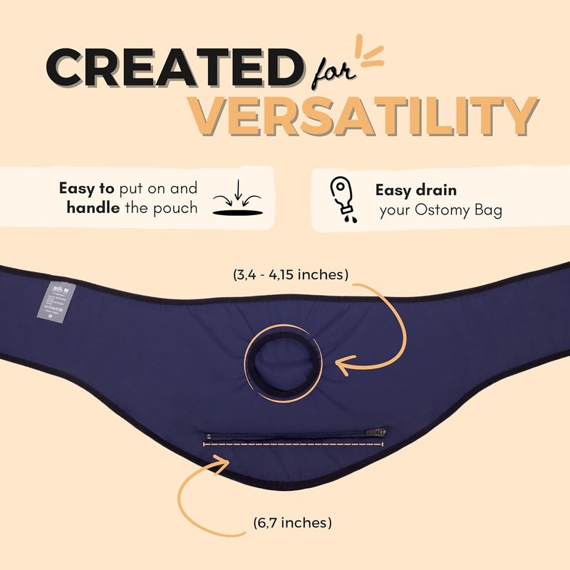 SIIL Ostomy Belt for Women Blue for Sports & Swimming - Ostomy Bag Covers Compatible W/Any Ostomy Supplies - Made In Europe - Image 5